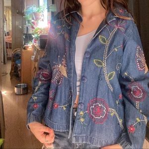 Embroidered denim jacket